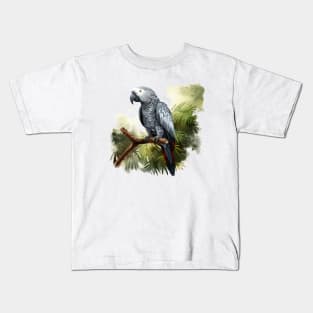 African Grey Parrot Kids T-Shirt